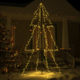 VidaXL Brad Crăciun conic, 300 LED-uri, 120x220 cm, interior&amp;exterior
