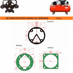 Garnituri set pentru cap compresor de aer V 80mm CH082 Mod.5(L)