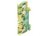 Conector &Icirc;mbinare Șine 4mm2 1 Pistă 3 Borne Galben-Verde TS35