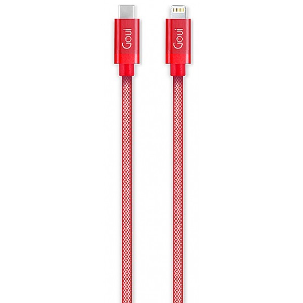 Cablu Date si Incarcare USB-C - Lightning Goui Metallic, 18W, 1m, Rosu G-METALLICC94-R