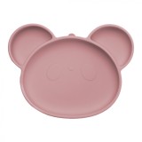 Farfurie din silicon cu ventuza Panda, 6 luni+, Old Rose, Appekids
