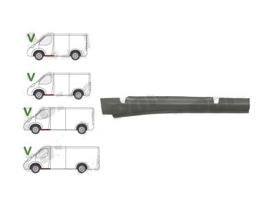 Prag metalic Ford Transit/Tourneo (V347/8), 05.2006-04.2013, Transit (V184/5), 05.2000-04.2006, fata, Stanga, sub usa fata foto