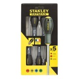 Set 5 surubelnite Stanley Fatmax din otel crom-vanadiu, maner ergonomic