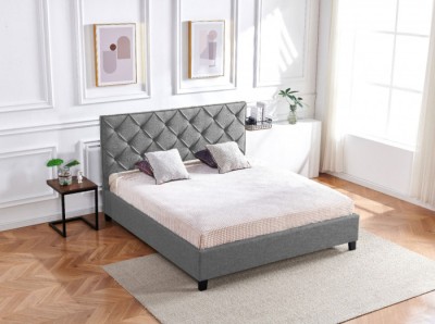 Pat Hypnotic 180x200 cm Tapitat Catifea Gri Somiera Inclusa (cod ML 1705-04) foto