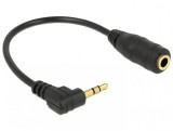 Cablu audio jack stereo 2.5mm unghi la jack stereo 3.5mm 3 pini T-M 14 cm, Delock 65397