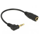 Cablu audio jack stereo 2.5mm unghi la jack stereo 3.5mm 3 pini T-M 14 cm, Delock 65397