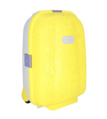 Troler Voiaj Pentru Copii Cu Roti silentioase, autocolante nume, galben, 43 x 30 x 19 cm