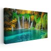 Tablou peisaj cascade, Lacurile Plitvice, Croatia, albastru 1798 Tablou canvas pe panza CU RAMA 60x120 cm