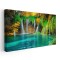 Tablou peisaj cascade, Lacurile Plitvice, Croatia, albastru 1798 Tablou canvas pe panza CU RAMA 60x120 cm