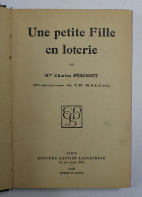 UNE PETITE FILLE EN LOTERIE par CHARLES PERONNET , 1939 foto