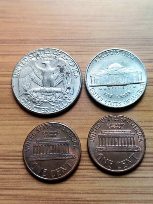 Lot 4 monede USA anul 1989