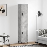 vidaXL Dulap &icirc;nalt, gri beton, 34,5x34x180 cm, lemn prelucrat
