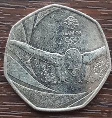 (S) MONEDA ANGLIA - 50 PENCE 2016, ECHIPA ANGLIEI LA OLIMPIADA DE LA RIO
