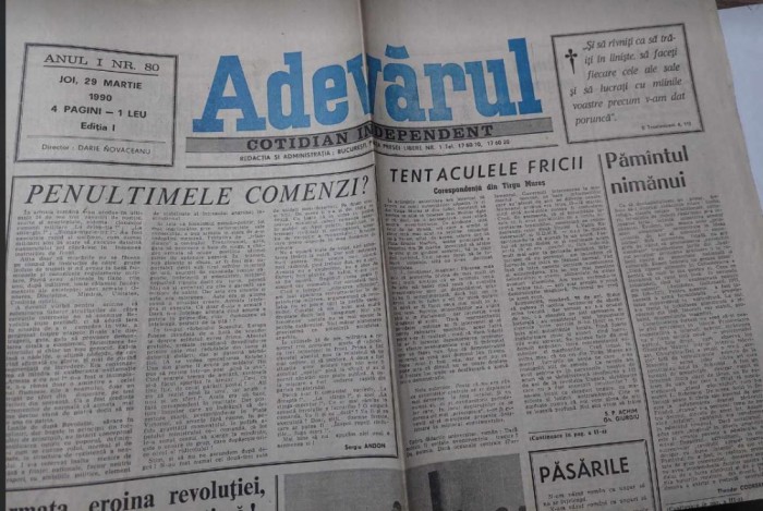 ziarul ADEVĂRUL - 29 martie 1990