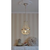 Lampa din alama masiva argintata cu cristale KKC010