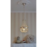 Lampa din alama masiva argintata cu cristale KKC010, Lustre