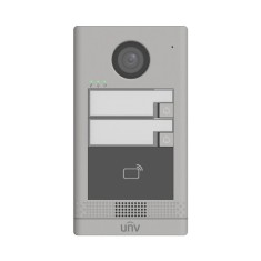 Post exterior videointerfon TCP/IP pentru 2 familii, IR, IK08 - UNV OEU-202S-HMK2