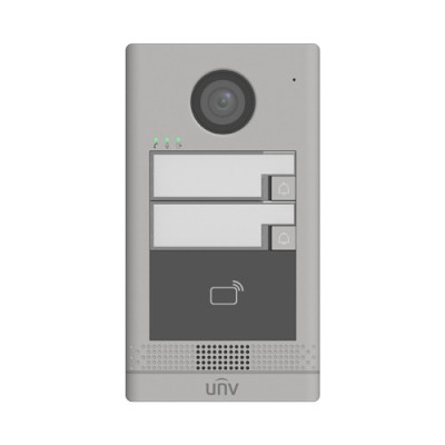 Post exterior videointerfon TCP/IP pentru 2 familii, IR, IK08 - UNV OEU-202S-HMK2 foto