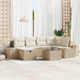 VidaXL Set de canapele pentru grădină 7 pcs Bej 55 x 62 x 69 cm