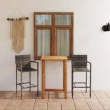 Cumpara ieftin Set mobilier de bar de grădină, 3 piese, gri