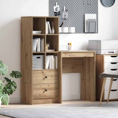 vidaXL Birou cu spațiu de depozitare cu sertar 2 pcs stejar artizanal 3337304
