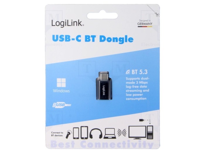 Adaptor Bluetooth USB-C LOGILINK 3Mbps 20m Bluetooth 5.3