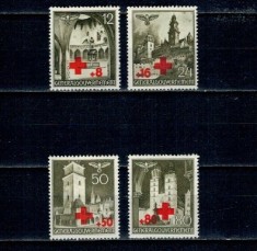 Generalgouvernement, ocupatia germana in Polonia 1940 - Crucea Rosie, supratipar, serie neuzata