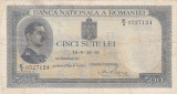 ROMANIA 500 LEI 1939 CU SUPRATIPAR VF