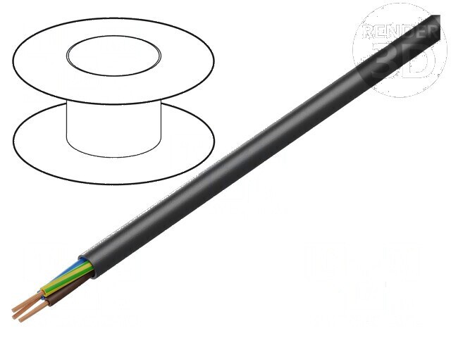 Cablu electric H03VV-F 3x0,75mm2 rotund litat Cu PVC negru 300V
