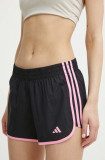 adidas Performance pantaloni scurți de alergare Marathon 20 culoarea negru, cu imprimeu, medium waist, IN1531