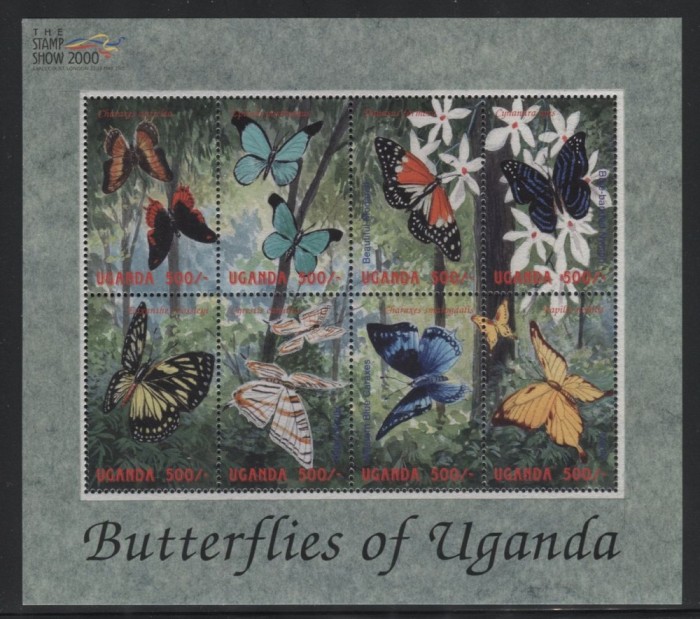 UGANDA 2000 FAUNA INSECTE FLUTURI