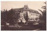 5197 - TARGU-JIU, High School, statue - old postcard, real PHOTO - unused, Necirculata, Fotografie