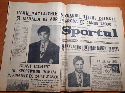 sportul 10 septembrie 1972- ivan patzaichin a cucerit titlul olimpic la j.o foto
