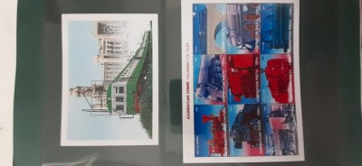 Azerbaidjan-tranport,locomotive ,trenuri-serie completa in KLB si colita-nestampilate MNH-(T2) foto