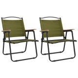Cumpara ieftin Scaune de camping, 2 buc., verde, 54x55x78 cm, tesatura Oxford