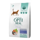 OPTIMEAL Hrana Uscata Pisici Sterilizate cu Somon, 4kg - Nutritie Completa, Tract Urinar Sanatos, Greutate Optima, Imunitate Puternica