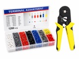 Cumpara ieftin Set cleste sertizare galben-negru 0.25-10 mm &sup2; cu trusa 1200 pini terminali electrici, ferule izolate multicolore pentru cabluri