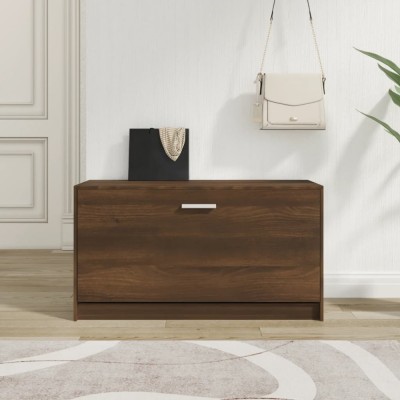 vidaXL Bancă pentru pantofi stejar maro 80x24x45 cm lemn prelucrat 342646 foto
