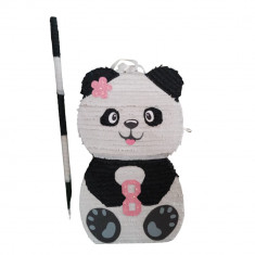 Pinata personalizata model Urs Panda, 60 cm, alb+negru