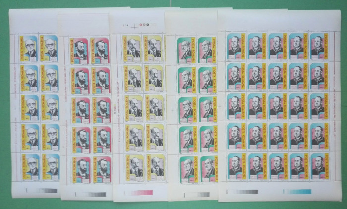 TIMBRE ROMANIA MNH LP1382/1995 Aniversari -Comemorari -5 COLI - 25 de timbre
