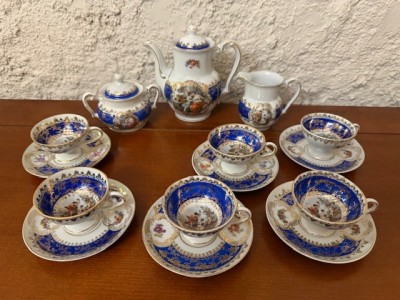 SET DE CAFEA DE 15 PIESE DIN PORTELAN FIN- MARCAJ OSCAR SCHLEGELMILCH foto