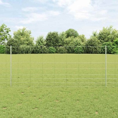 vidaXL &amp;Icirc;ngrădire cu st&amp;acirc;lpi Argintiu 1 x 25 m Oțel foto