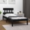 vidaXL Cadru de pat Small Single 2FT6, negru, 75x190 cm, lemn masiv