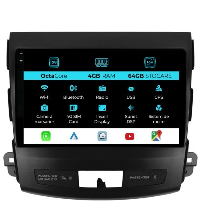 Navigatie Dedicata Citroen C-Crosser (2007-2012), 9Inch, 4Gb Ram, 64Gb Stocare, Carplay foto