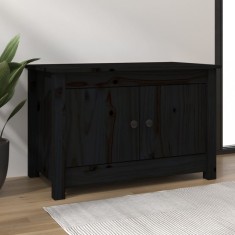 vidaXL Dulap pentru pantofi, negru, 70x38x45,5 cm, lemn masiv pin