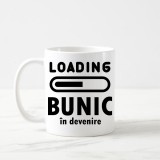 Cana alba personalizata Loading bunic in devenire, text negru, INOVATIX&reg;. 330ml, Oem