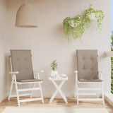 Perne scaun spatar &icirc;nalt 2 buc., gri taupe, 120x50x3 cm, textil GartenMobel Dekor, vidaXL