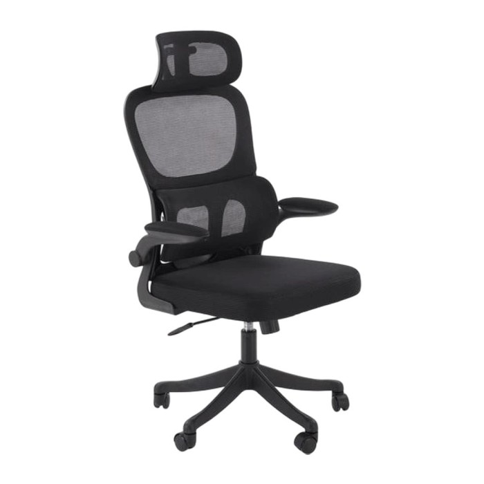 Scaun directorial HM Soren, mesh, mecanism balans, cotiere ajustabile, suport lombar, 100 kg, negru