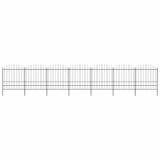 VidaXL Gard de grădină cu v&acirc;rf tip suliță din oțel, 1248 cm, negru
