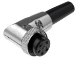 Mufă microfon 6 pini cablu unghi 90&deg; 6mm
